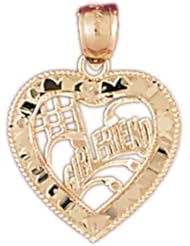 Dazzlers Solid 14k Gold Number 1 Girlfriend Heart Charm Pendant Available in three colors from jewelsberry (weights: 1.9 grams only)