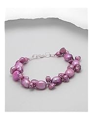 Purple (Dyed) Japanese silk cord Dyed Fresh Water Pearls Bracelet