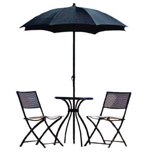 Havana 2 Seater Bistro Set - Humbug Stripe w/60cm Round Table, 2 Chairs & Parasol top Bistro sets Havana 2 Seater Bistro Set - Humbug Stripe w/60cm Round Table, 2 Chairs & Parasol picture