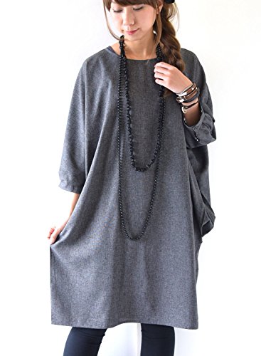 [アンドイット] and it_ 7分袖 ゆったり コクーン ワンピース