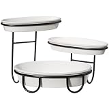 Versailles Porcelain Serving Rack Set with 3 Dishes