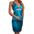 Sexy Unique Rhinestone Satin Mini Dress