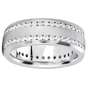 2.00 ct Men's Round Cut Eternity Wedding Band in Platinum size 10