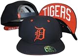 Detroit Tigers Navy w/ Name Underbrim Plastic Snapback Adjustable Plastic Snap Back Hat / Cap