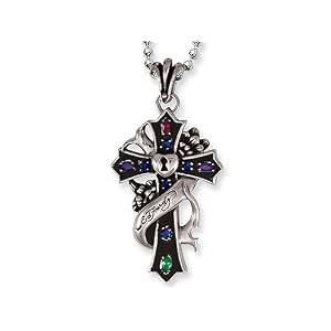 Stainless Steel Ed Hardy Key/Heart Cross Necklace