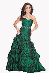 Strapless  Sweetheart Empire Natural   Waistline Taffeta Lace Beaded  Ball Gown  Dress