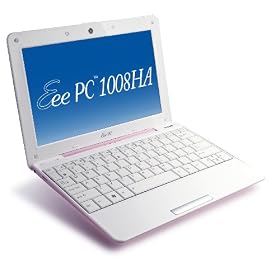 Asus Eee PC 1008HA Seashell 10.1-Inch Pearl Pink Netbook - 6 Hour Battery Life