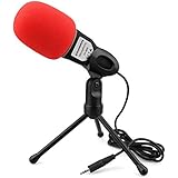 Professional Stereoscopic Condenser Sound Microphone With Stand for PC Laptop Skype MSN QQ Recording Black