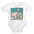 Onesie with bell, pink, rock, standing, sheep