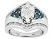 10KT WG 2.00CTW WHITE DIAMOND AND IRRADIATED BLUE DIAMOND RING