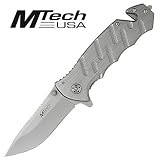 M-Tech Folding Knife Tactical Rescue Silver