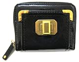 Juicy Couture Patent Leather French Zip Around Purse Wallet, Black