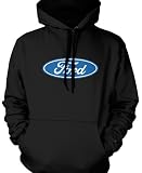 Ford Logo Mens Sweatshirt, Licensed Ford Motor Company Emblem Pullover Hoodie