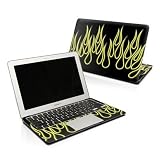 Yellow Neon Flames Design Protector Skin Decal Sticker for Apple MacBook Pro 17 inch (Original, SEPARATE TRACKPAD button)