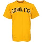 Georgia Tech Yellow Jackets Gold Vertical Arch Logo T-shirt