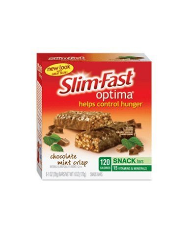 Slim-Fast Optima Snack Bar, Chocolate Mint Crisp, 1.0-Ounce Bars in 6-Count Boxes (Pack of 8)