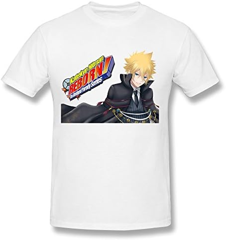 Kuangshi Men's Hitman Reborn O-neck T-shirts S White