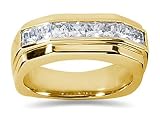 1.36 CTW Men's Diamond Ring in 14K Yellow Gold