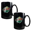 Minnesota Wild 2pc Black Ceramic Mug Set - Primary Logo NHL Hockey