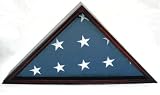 Cherry Wood Military Flag Box Display Case Wall Mount or Standing