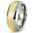 7mm Titanium Ring with Beveled Edge 18K Gold Plated Center (Sizes 6-8)