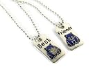 Two Panda Bears Mood Friendship Pendants with Ball Chain Necklaces