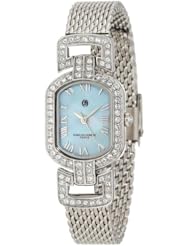 Charles-Hubert, Paris Womens 6792-E Classic Collection Chrome Finish Brass Case with Stainless Steel Mesh Band Watch