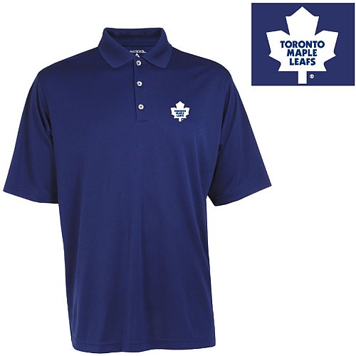 Antigua Men's NHL Toronto Maple Leafs Exceed Desert Dry Xtra-Lite Short Sleeve Polo, Dark Royal, X-Large