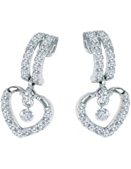 14K White Gold Diamond Dashing Diamonds Earrings