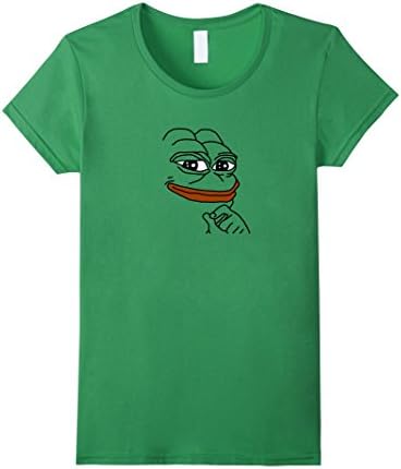 Women's Pepe Frog Funny Meme T-Shirt Small Grass