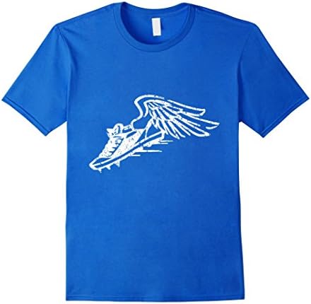 Men's Track Symbol Distressed Vintage Look T Shirt 3XL Royal Blue