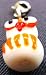 ラッキーカラートンボ玉フクロウストラップ白(01-0638)