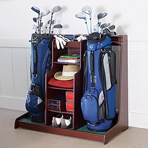 Golf Organizer for Two, Mahogany