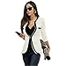 Ninimour-women's Slim Ol Blazer Jacket Suit Coat (S, white)
