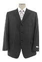 Jones NY Mens 3 Button Black Pinstripe Silk Wool Suit - Size 40S