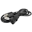 HDE (TM) 3ft/1m AC Power Supply Cable compatible with PC Desktop/Computer
