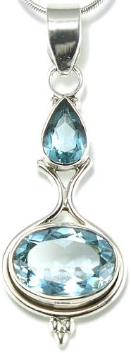 7ct. Sterling Silver Natural Blue Topaz Pendant