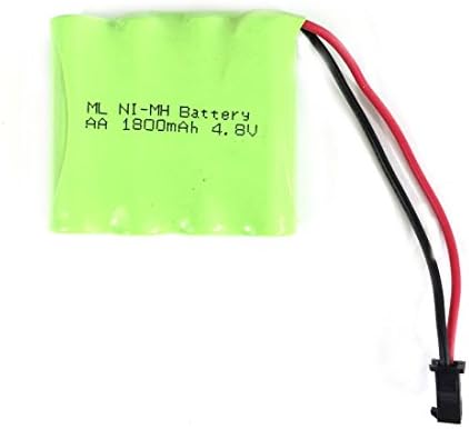 SAIGE 4.8V 1800mAh 4x AA Ni-MH RC Rechargeable Battery Pack for Helicopter Robot Car Toys w/ Small Clip Plug