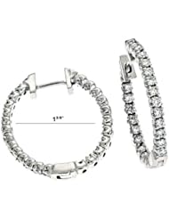 14K White Gold 0.92cttw Oval Diamond Earring