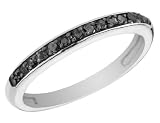 Black Diamond Stackable Ring 1/5 Carat (ctw) 2.75mm in Sterling Silver
