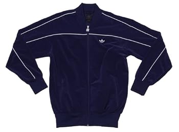 ADIDAS 'Piped TT' Velour Navy