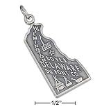 Delaware State Travel Sterling Silver Charm with Dover and Wilmington