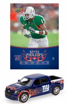 New York Giants Kenny Phillips 1:64 Ford SVT Adrenalin with 2008 Rookie Card