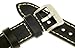 JP Leatherworks Men's M121 22mm Panerai Style Leather Black Watch Band with Heavy Stainless Steel Buckle