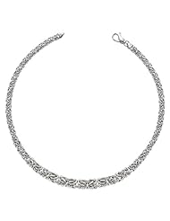 Silver 18" With Rhodium Finish 6.5-11mm Shiny Graduated Byzantine Necklace With Lobster Clasp