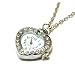Pendentif Montre en Forme de Coeur Orné de Cristaux