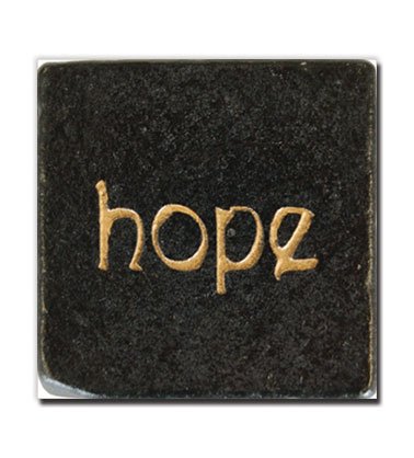 Hope Inspirational Magnet- Stone Magnet- Elegant Magnets for displaying Wedding Invitations from Friends and Families - Powerful reminders for Children and Parents to have Faith, Hope, Be Inspiring to others, and Make a Better World- 1.5 inches by 1.5 inches- Perfect size- collect all 8- Imagine- Hope- Faith- Peace- Believe- Dream- Love- Laugh