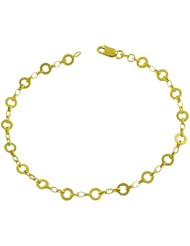 14 Karat Yellow Gold Alternate Flat Rolo Link Bracelet (7.25 Inch)