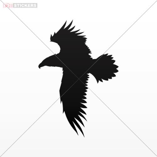 Decals Stickers Eagle Car Window Wall Art Decor Doors Helmet Truck Motorcycle Note Book Mobile Laptop Size: 5 X 3.4 Inches Black