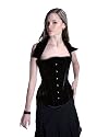 Elegance Betty Black Velvet Steel Boned Corset With Halter Style Straps Tight Lacing Corset LVG9197